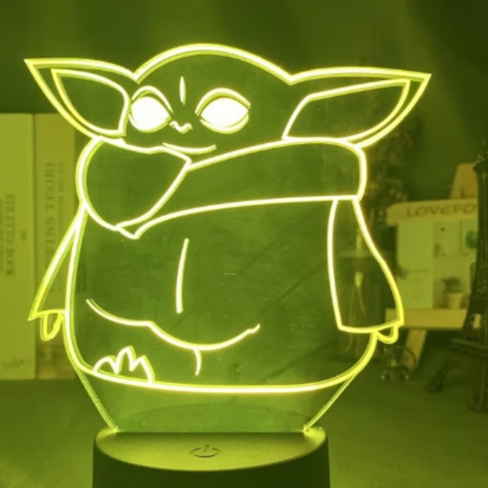 Baby yoda 3D night light Star Wars little Yoda colorful remote control